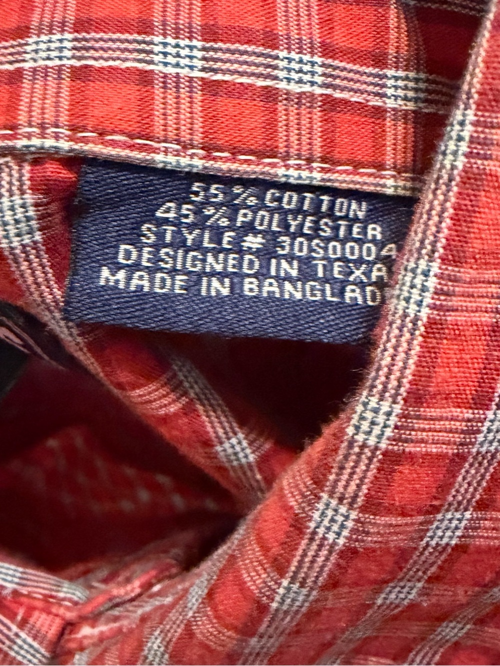 Panhandle Pearl Snap Red Plaid Western Button-Up Shirt Long Sleeve Cotton Men L - Picture 3 of 5